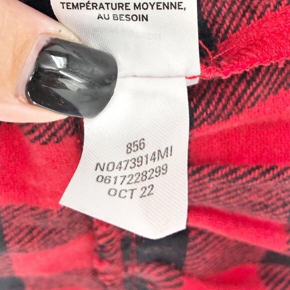 Nordstrom Pullover Dress Small Red Buffalo Plaid Short Sleeve Ruffle Trim NWOT - Picture 9 of 9